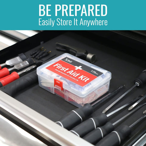 DMI 175-Piece First Aid Kit for Minor Injuries, Cuts and Scrapes, All-Purpose, Portable and Convenient, Includes Bandages, Injury Treatment, Dress...